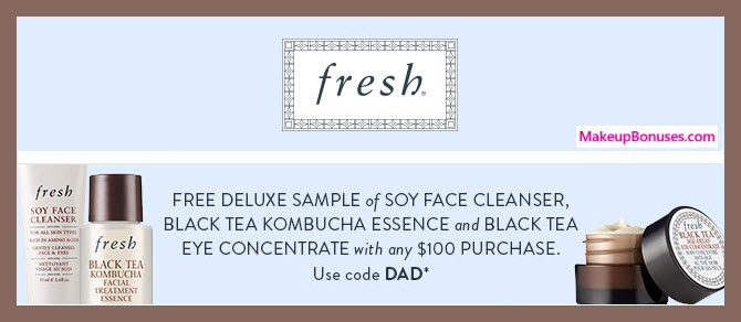 Receive a free 3-pc gift with $100 Fresh purchase