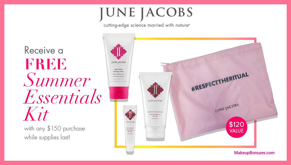 Receive a free 4-pc gift with $150 June Jacobs purchase