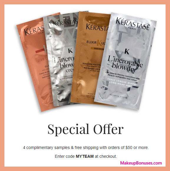 Receive a free 4-pc gift with $50 Kérastase purchase