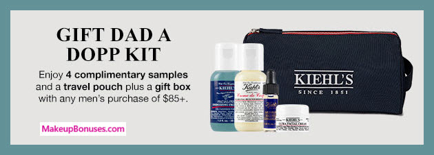 Receive a free 5-pc gift with $85 Kiehl's purchase