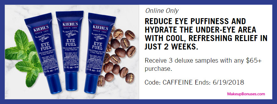 Receive a free 3-pc gift with $65 Kiehl's purchase