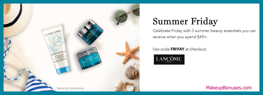 Receive a free 3-pc gift with $49 Lancôme purchase