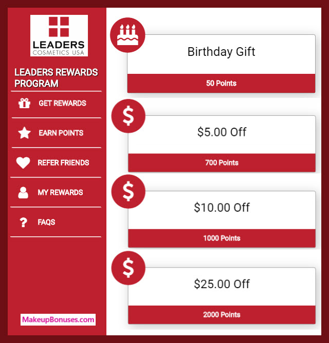 Leaders Cosmetics Birthday Gift - MakeupBonuses.com #LeadersCosmetics