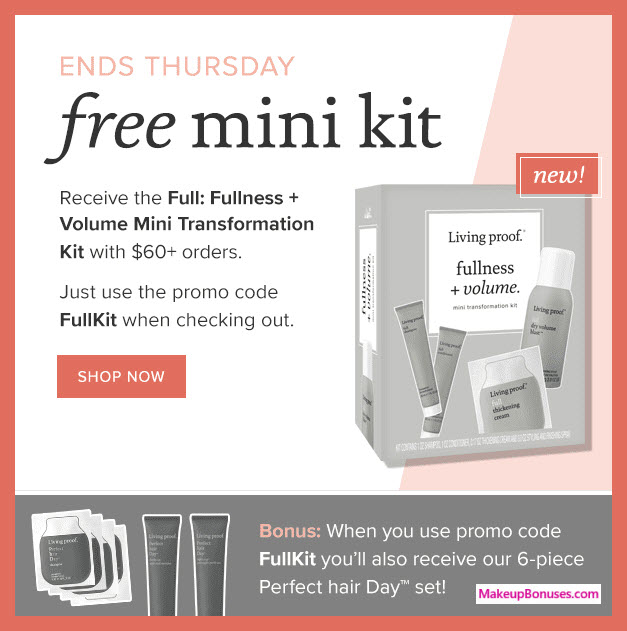 Receive a free 10-pc gift with $60 Living Proof purchase