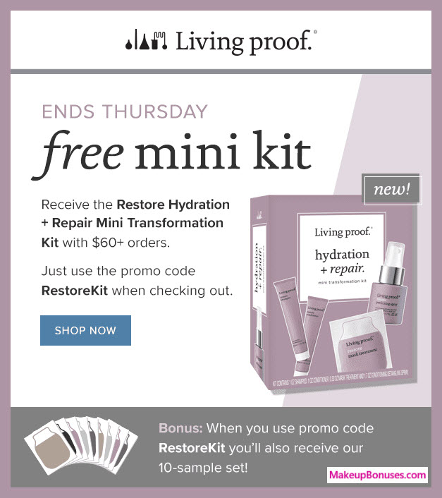 Receive a free 14-pc gift with $60 Living Proof purchase