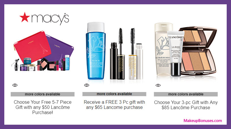Receive a free 5-pc gift with $50 Lancôme purchase