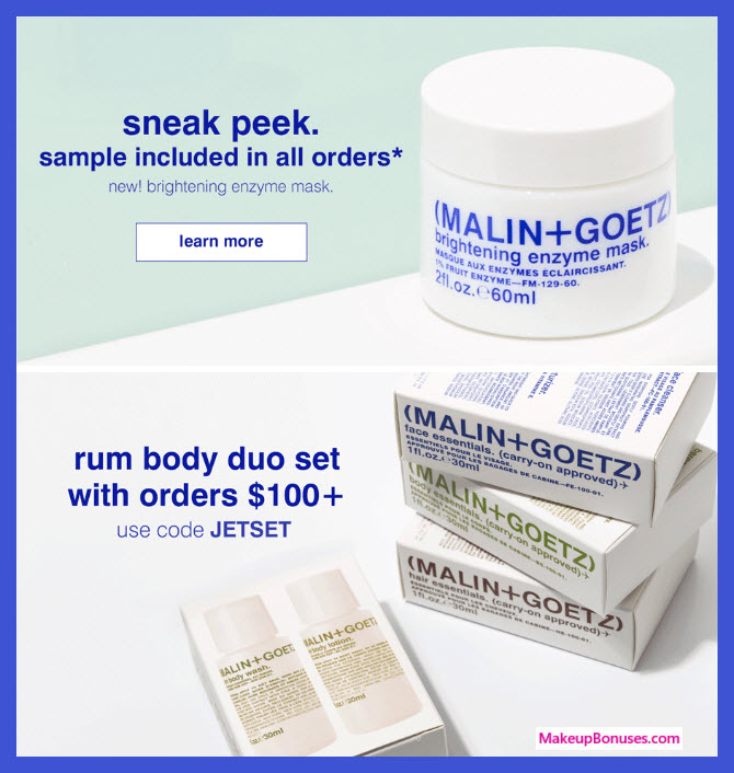 Receive a free 3-pc gift with $100 Malin + Goetz purchase