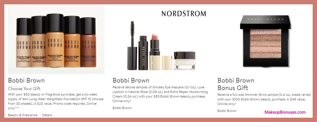 Receive a free 3-pc gift with $85 Bobbi Brown purchase