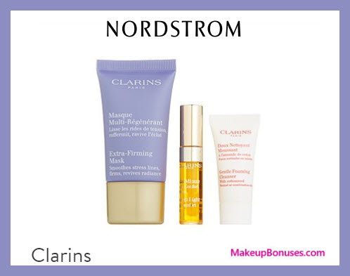 Receive a free 3-pc gift with $45 Clarins purchase