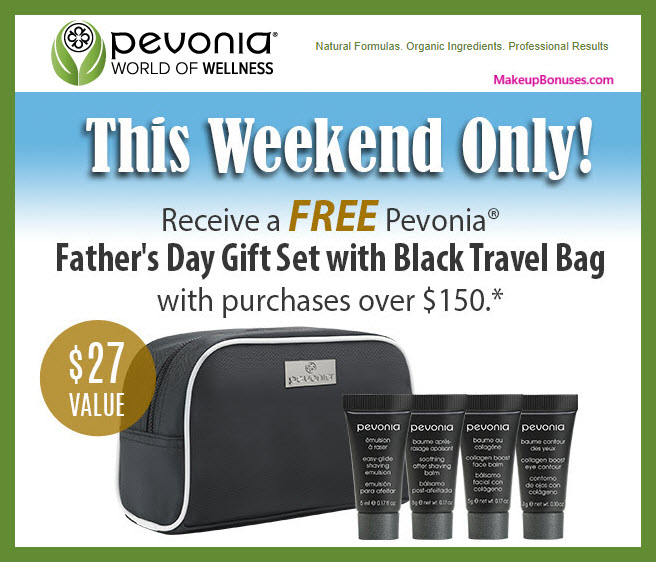 Receive a free 5-pc gift with $150 Pevonia purchase