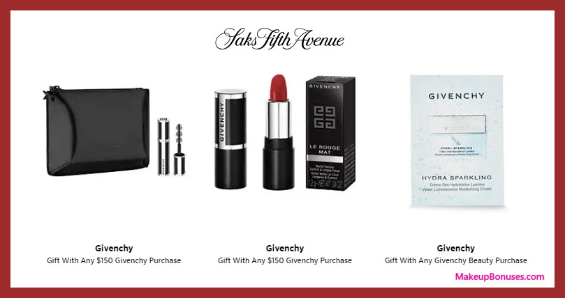 Receive a free 4-pc gift with $150 Givenchy purchase