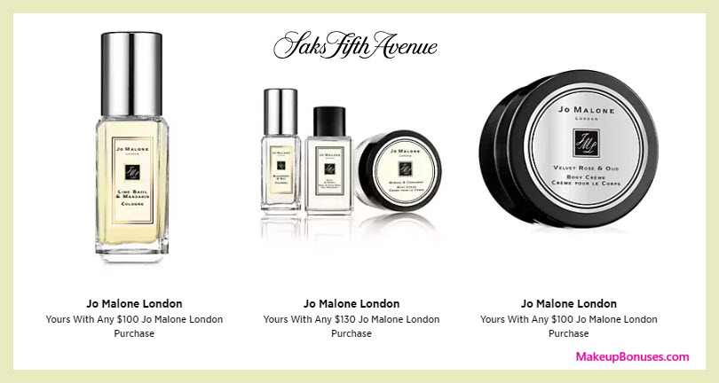 Receive a free 5-pc gift with $130 Jo Malone purchase