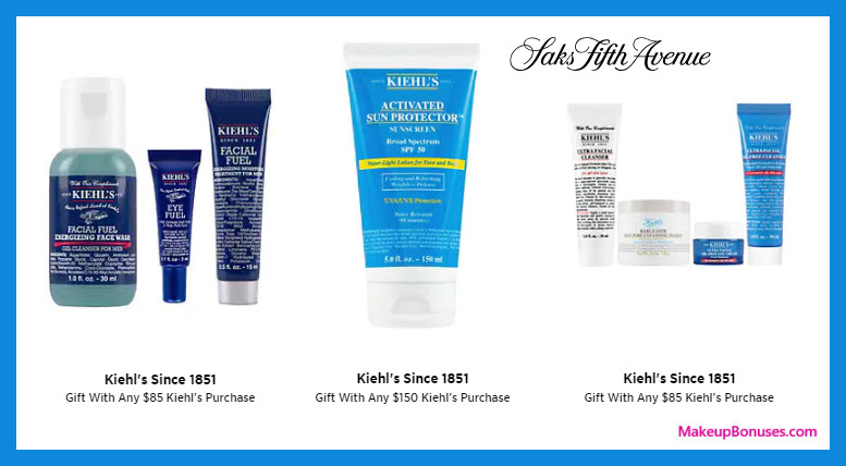 Receive a free 7-pc gift with $85 Kiehl's purchase