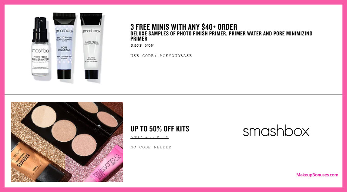 Receive a free 3-pc gift with $40 Smashbox purchase