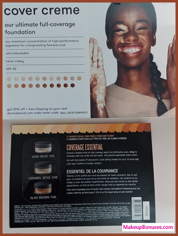 Free Dermablend sample - MakeupBonuses.com