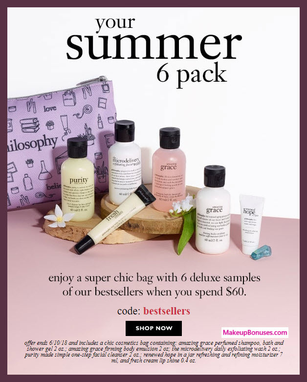 Receive a free 6-pc gift with $60 philosophy purchase