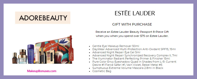 Receive a free 8-pc gift with $75 Estée Lauder purchase