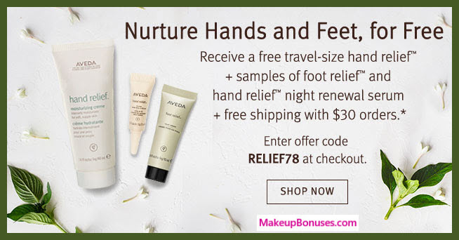 Receive a free 3-pc gift with $30 Aveda purchase