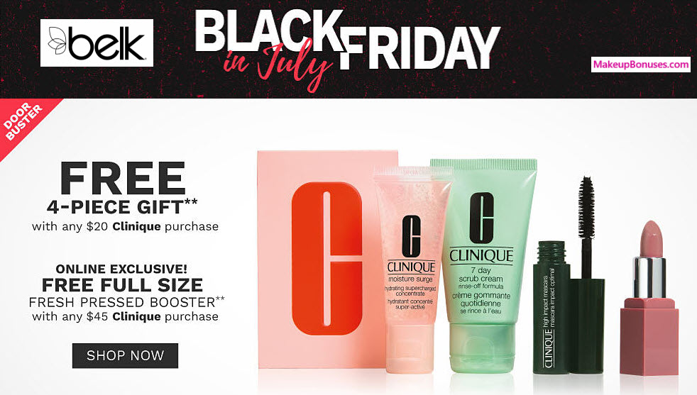 Receive a free 4-pc gift with $20 Clinique purchase