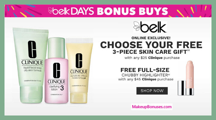 Receive your choice of 3-pc gift with $25 Clinique purchase