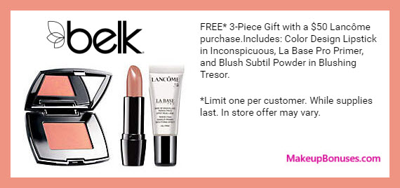 Receive a free 3-pc gift with $50 Lancôme purchase