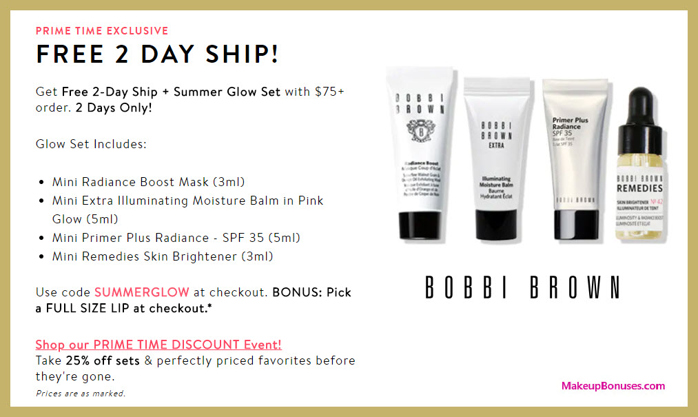 Receive a free 5-pc gift with $75 Bobbi Brown purchase