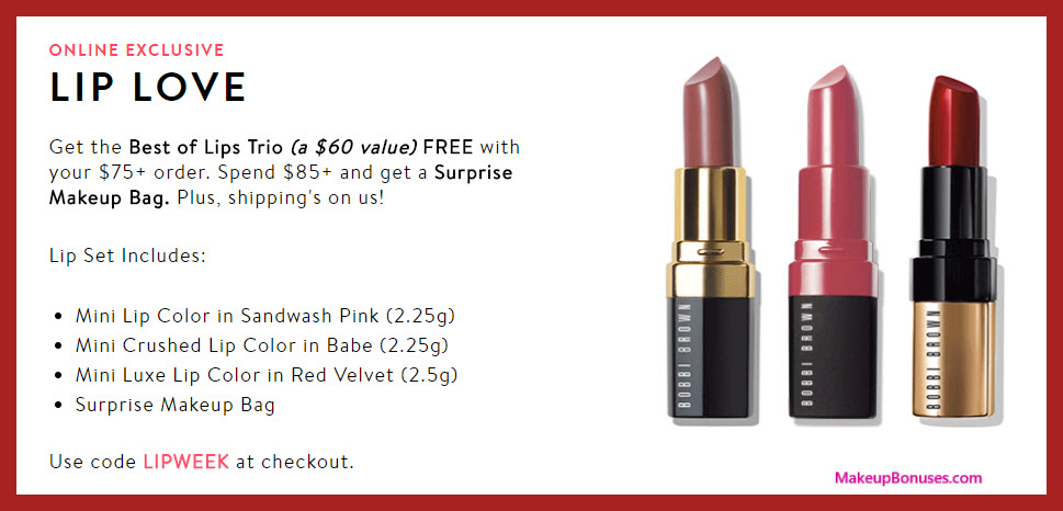 Receive a free 4-pc gift with $85 Bobbi Brown purchase