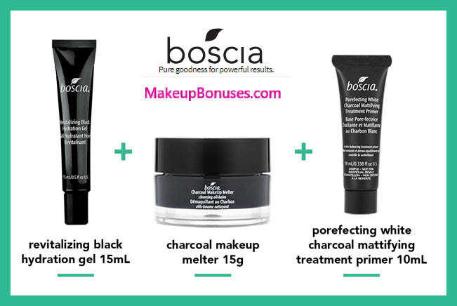 Receive a free 3-pc gift with $65 Boscia purchase