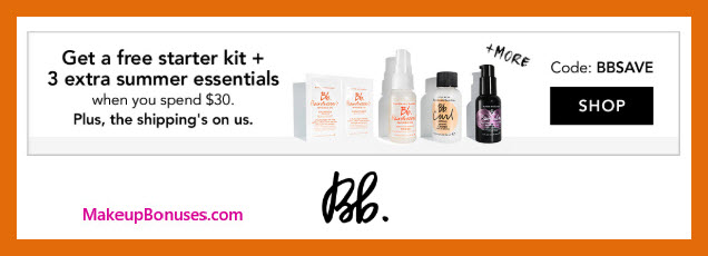 Receive a free 5-pc gift with $30 Bumble and bumble purchase