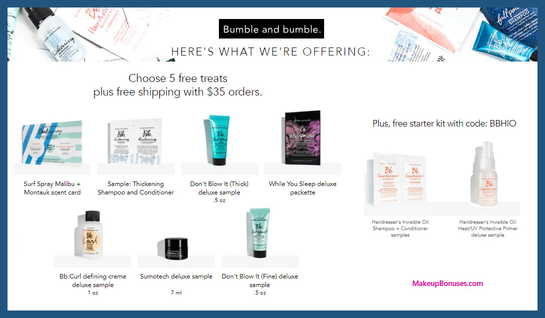 Receive your choice of 7-pc gift with $35 Bumble and bumble purchase