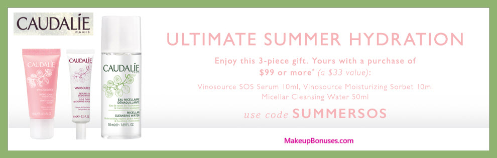 Receive a free 3-pc gift with $99 Caudalie purchase