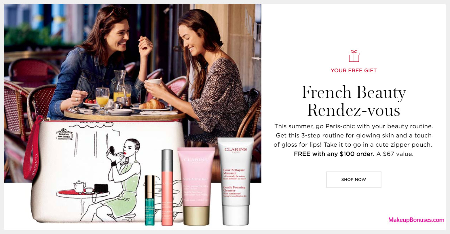 Receive a free 5-pc gift with $100 Clarins purchase