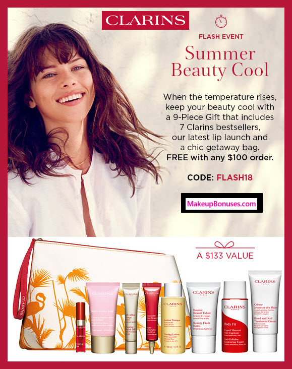 Receive a free 9-pc gift with $100 Clarins purchase