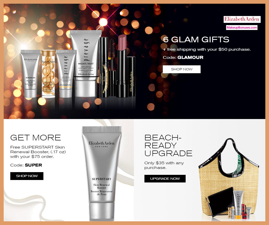 Receive a free 7-pc gift with $50 Elizabeth Arden purchase