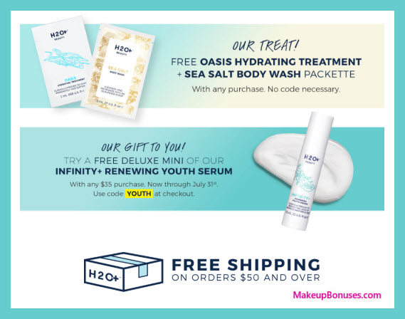 Receive a free 3-pc gift with $35 H2O+ Beauty purchase