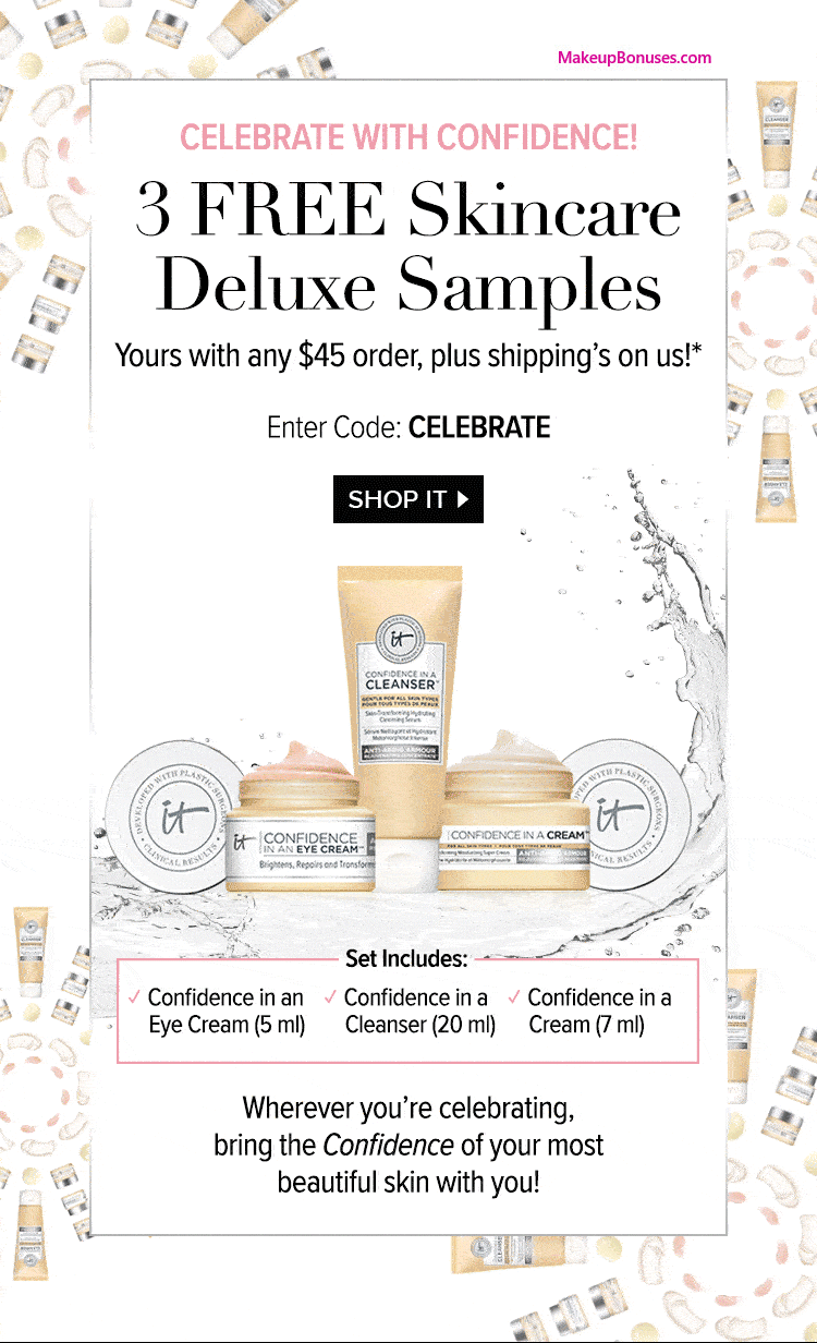 Receive a free 3-pc gift with $45 It Cosmetics purchase