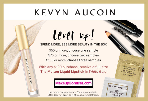 Receive a free 4-pc gift with $100 Kevyn Aucoin purchase