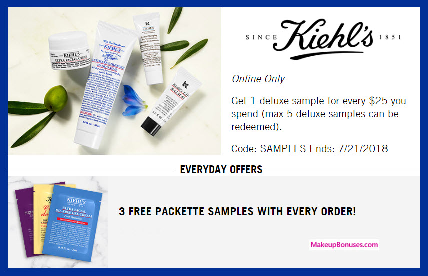 Receive your choice of 5-pc gift with $125 Kiehl's purchase