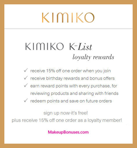 Kimiko Beauty Birthday Gift - MakeupBonuses.com #KimikoBeauty #CrueltyFree