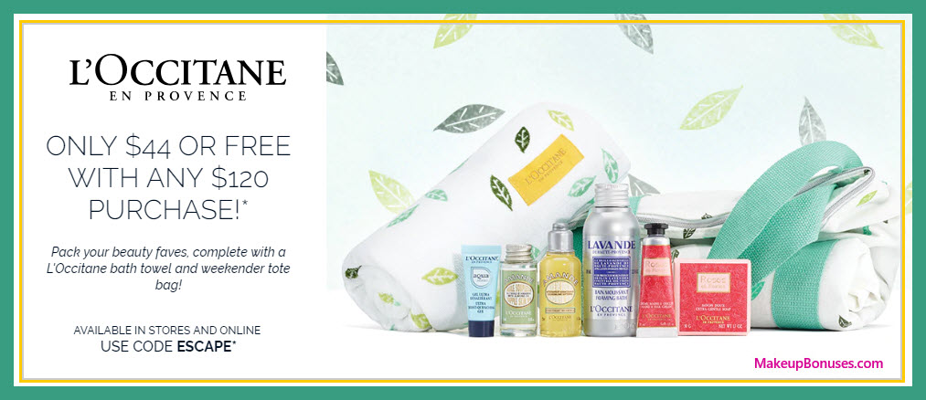 Receive a free 8-pc gift with $120 L'Occitane purchase