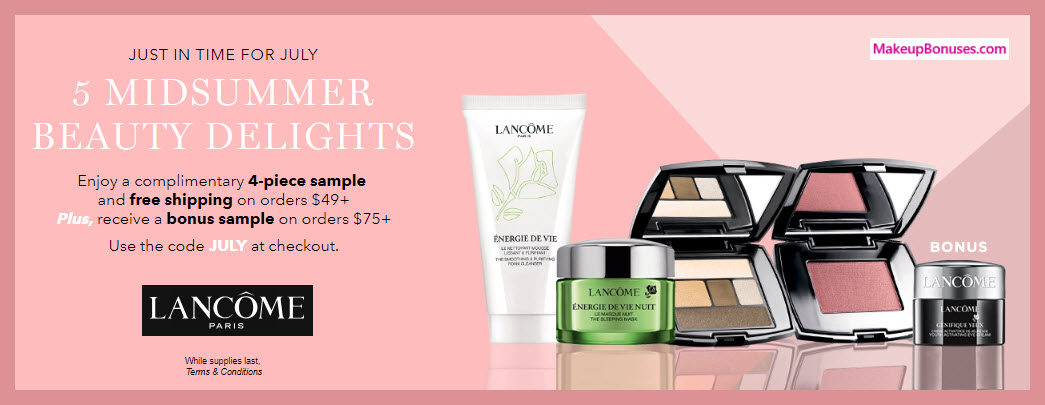 Receive a free 4-pc gift with $49 Lancôme purchase