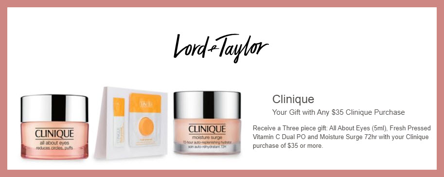 Receive a free 3-pc gift with $35 Clinique purchase