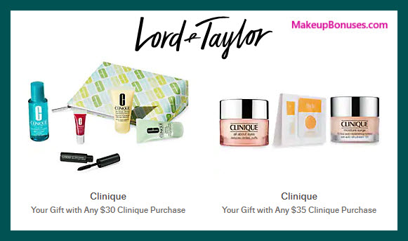 Receive a free 6-pc gift with $30 Clinique purchase