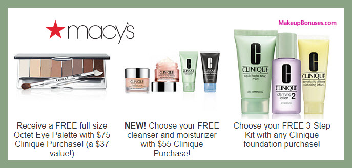Receive a free 3-pc gift with $75 Clinique purchase