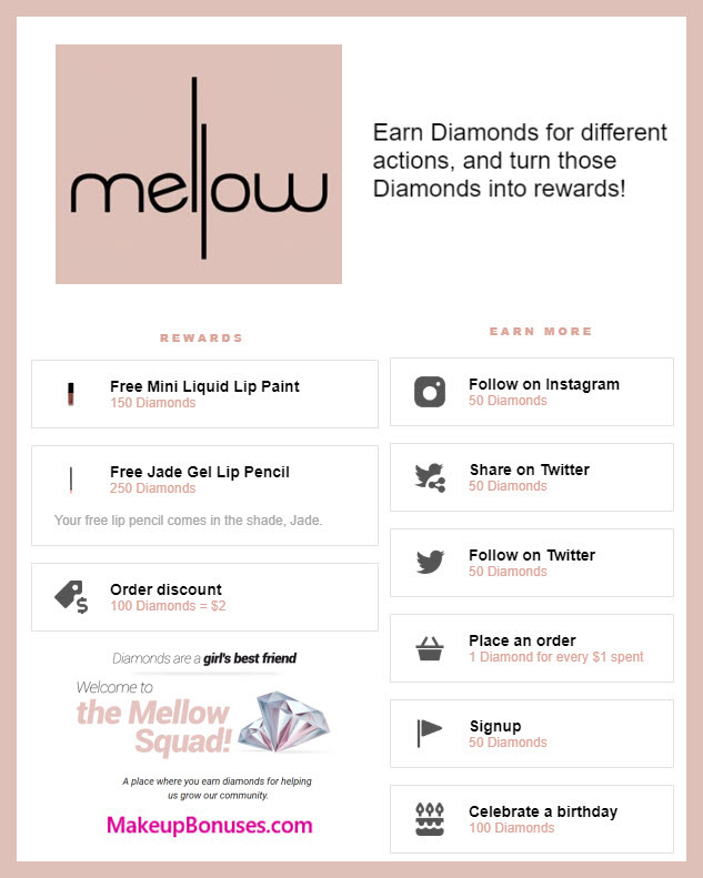 Mellow Cosmetics Birthday Gift - MakeupBonuses.com #cosmetics0981 #CrueltyFree #Vegan