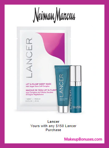 Receive a free 3-pc gift with $150 LANCER purchase