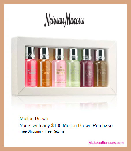 Receive a free 6-pc gift with $100 Molton Brown purchase