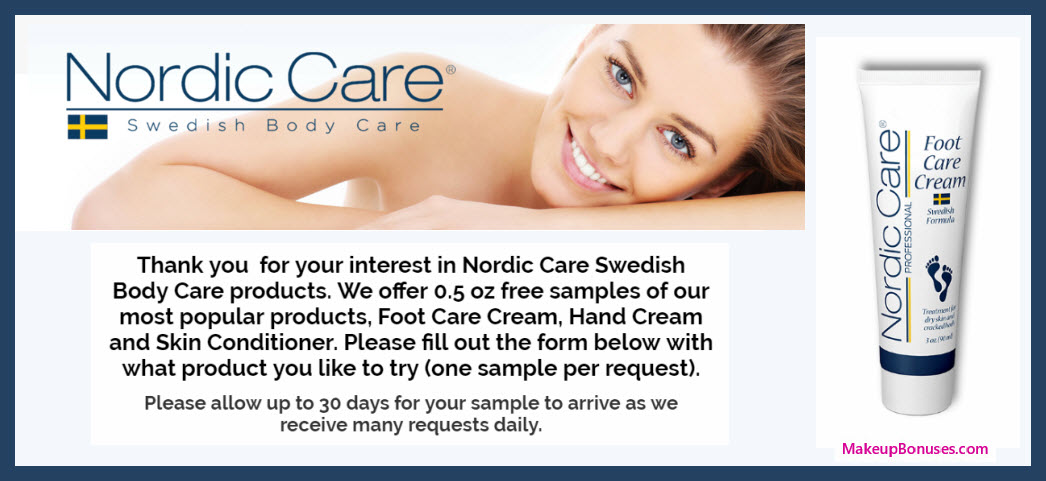 Nordic Care Free Sample - MakeupBonuses.com