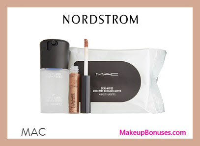Receive a free 3-pc gift with $65 MAC Cosmetics purchase