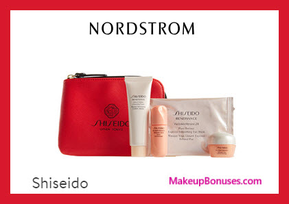 Receive a free 5-pc gift with $75 Shiseido purchase